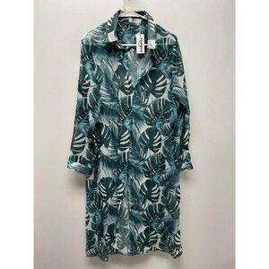 NEW Zeagoo Womens Coverup sz Medium blue/green floral